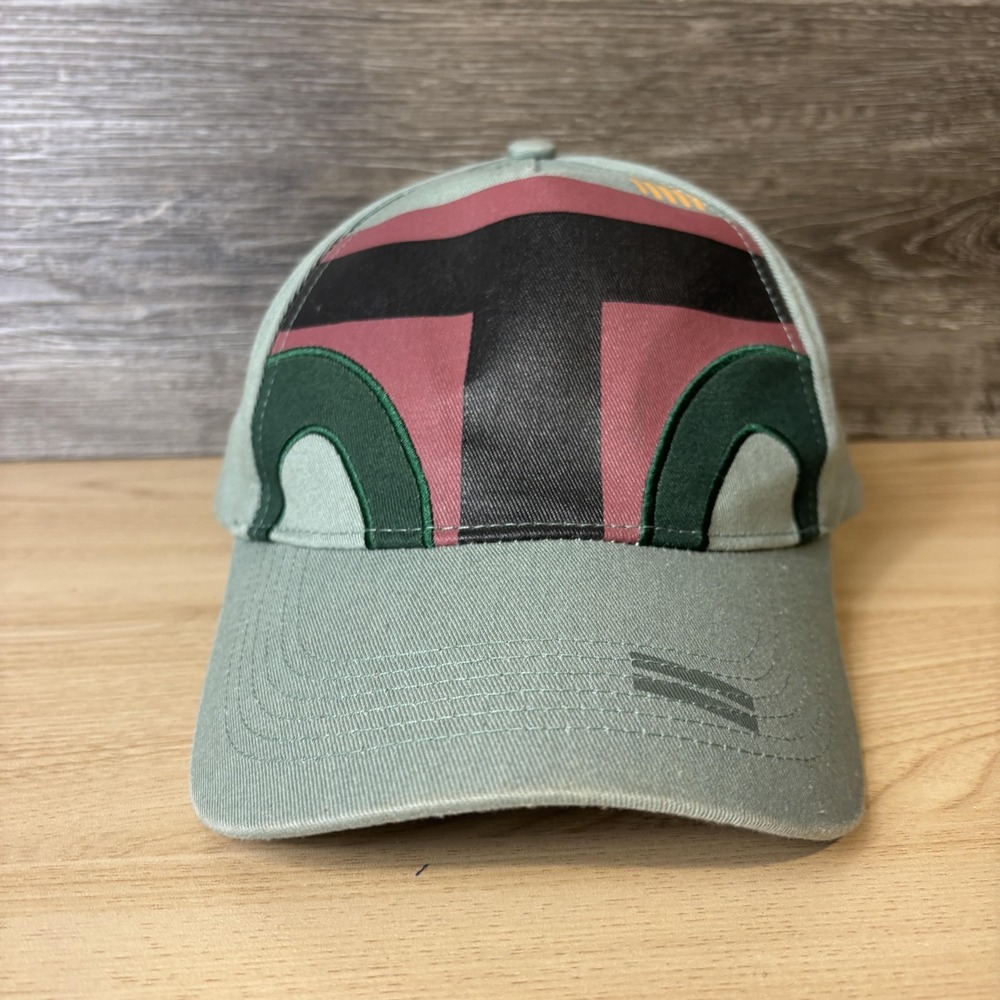 Star Wars Boba Fett Hat Cap Strap Back Sage Green Trucker Mesh Disney Parks Mens